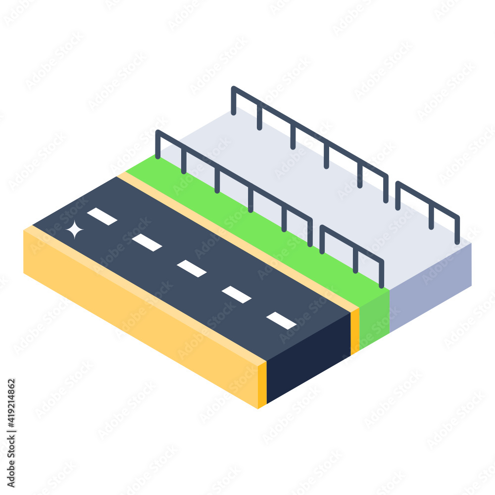 
Carpeted road isometric unique icon 

