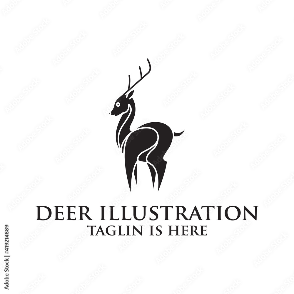 deer logo design silhouette vector, Best deer logo design, illustration and logotype. A great, elegant deer standing gracefully. Hunter logo t-shirt minimal design. Deer icon for company logo . deer logo design silhouette vector, Best deer logo design, illustration and logotype. A great, elegant deer standing gracefully. Hunter logo t-shirt minimal design. Deer icon for company logo .
