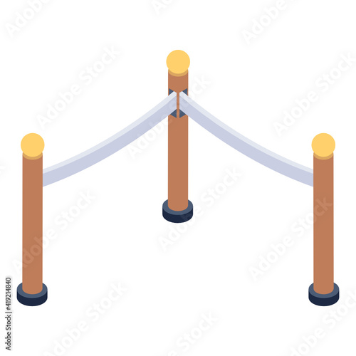 
Cinema poles isometric icon, editable icon 

