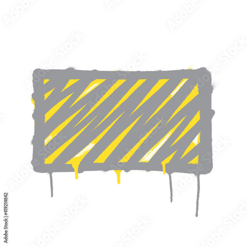 Rectangle graffiti spray banner. Graphic spray paint frame on transparent background