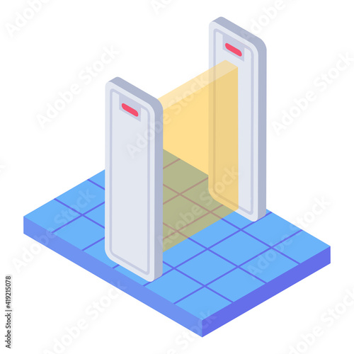 
Automatic turnstile in isometric style icon 

