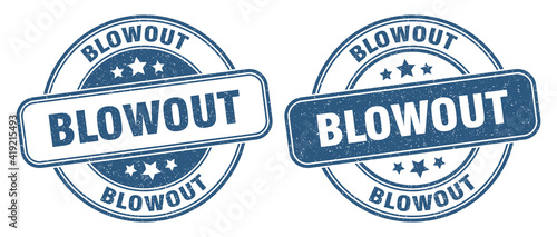 blowout stamp. blowout label. round grunge sign