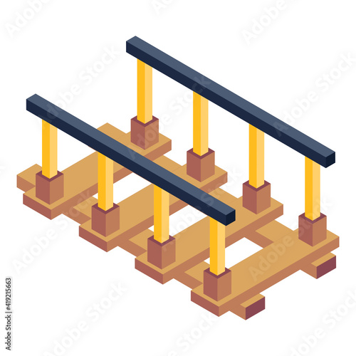 
Carpeted road isometric unique icon 

