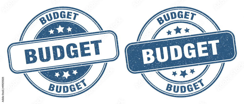 budget stamp. budget label. round grunge sign