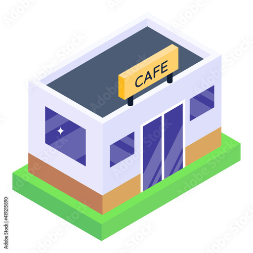  Plaza in isometric editable icon