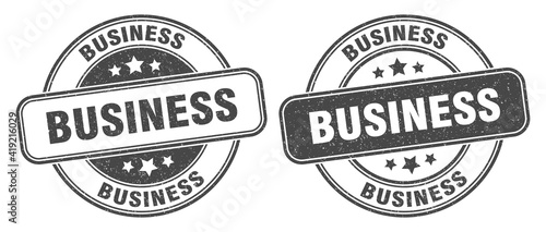 business stamp. business label. round grunge sign