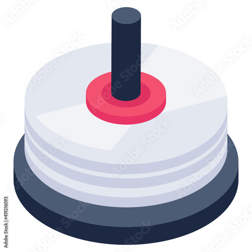 
A modern isometric icon of cd rack


