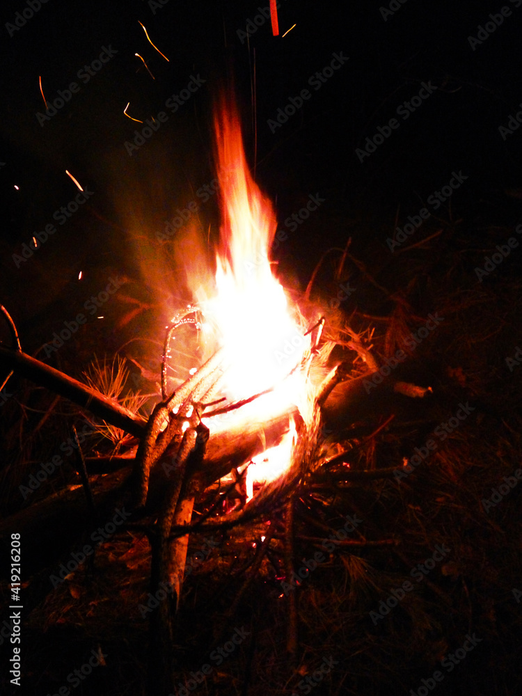 Spark fire in total darkness. Spark fire in total darkness.