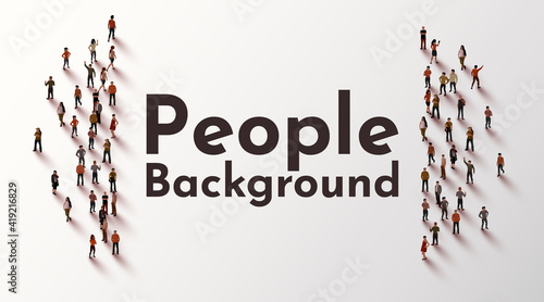 Large group of people on white background. People crowd concept.