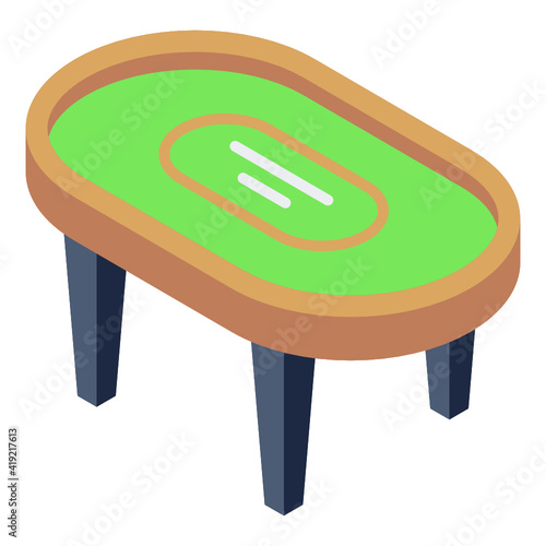 
Icon of roulette table in isometric design

