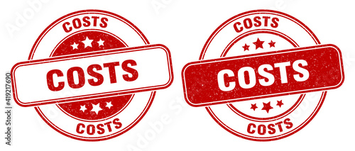 costs stamp. costs label. round grunge sign