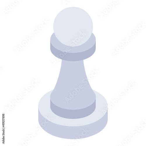 
An icon design of chess pawn, strategy in modern isometric style   

