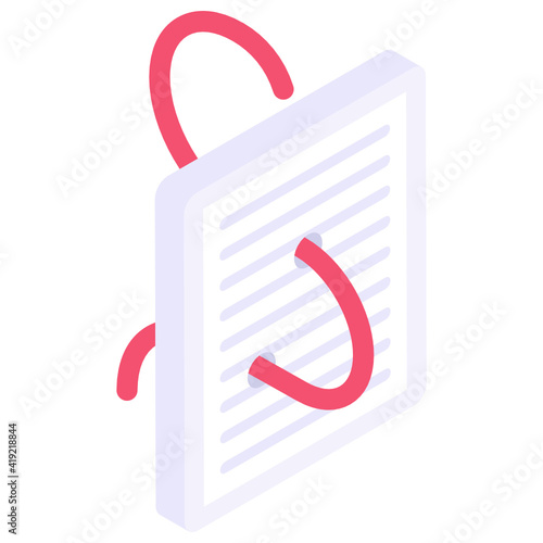 
Infected document isometric icon, file virus 

