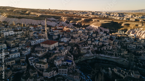 Aerial view of village ibrahimpasa in turkey photo