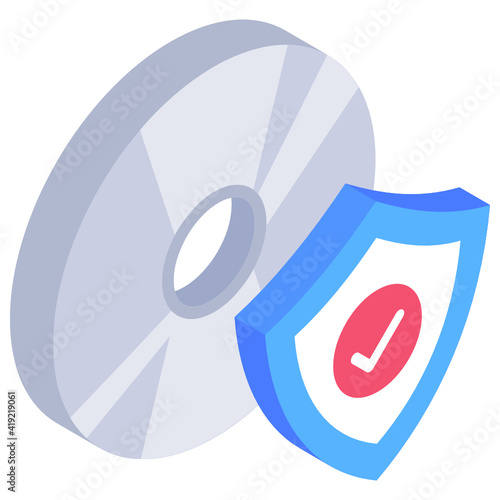 
Secure cd isometric icon, editable vector 

