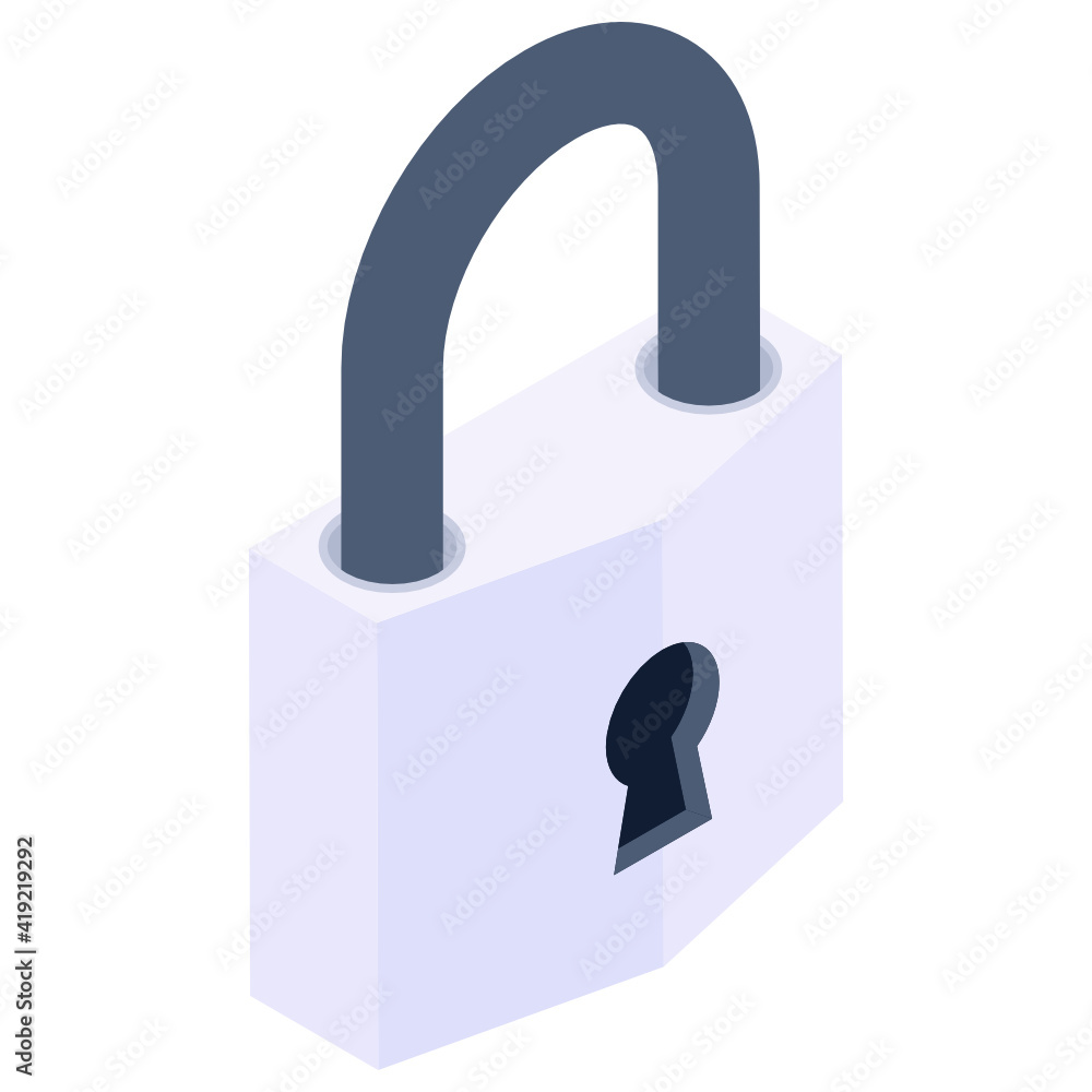 Padlock in isometric style icon, editable vector
Padlock in isometric style icon, editable vector