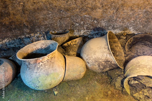 Precolombian pottery in Tierradentro, Colombia, South America photo
