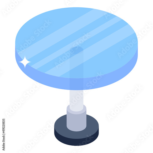 
Editable isometric design icon of round table 

