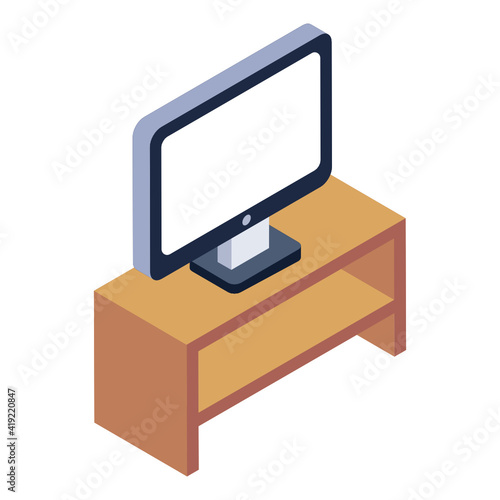 
Editable isometric design of drawer table icon


