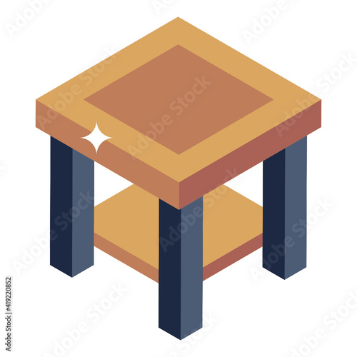 An icon design of table, editable vector 