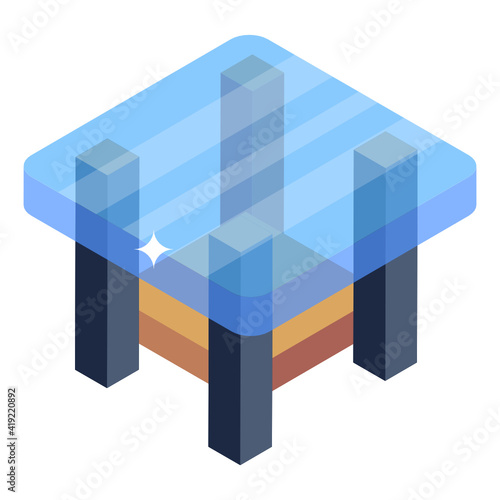 An icon design of table, editable vector 