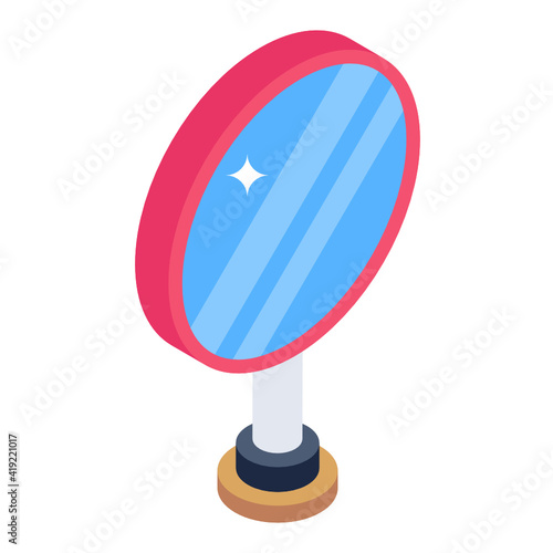 
Hand mirror vector in isometric design 

