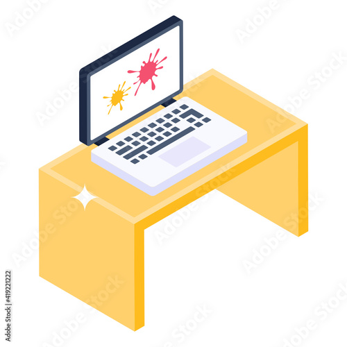 An icon design of table, editable vector 