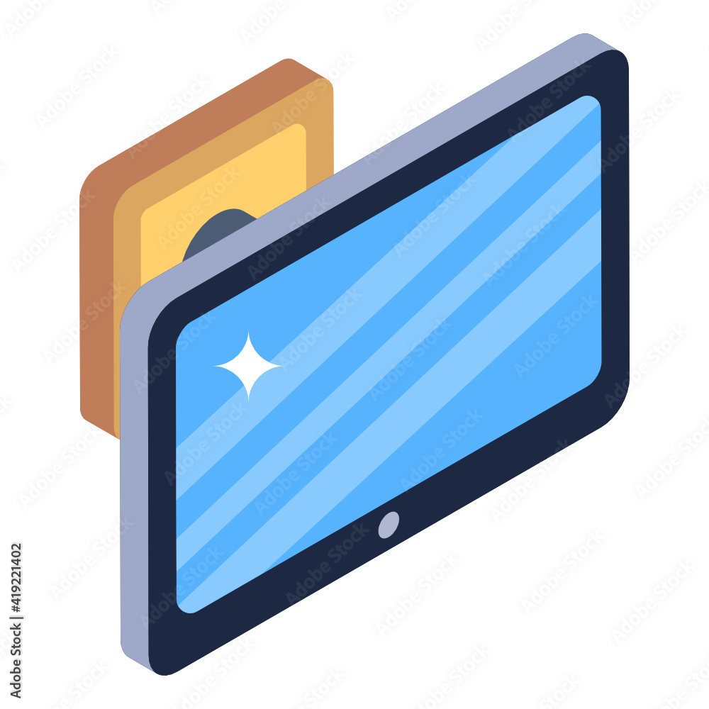Wall screen isometric editable icon,
Wall screen isometric editable icon,