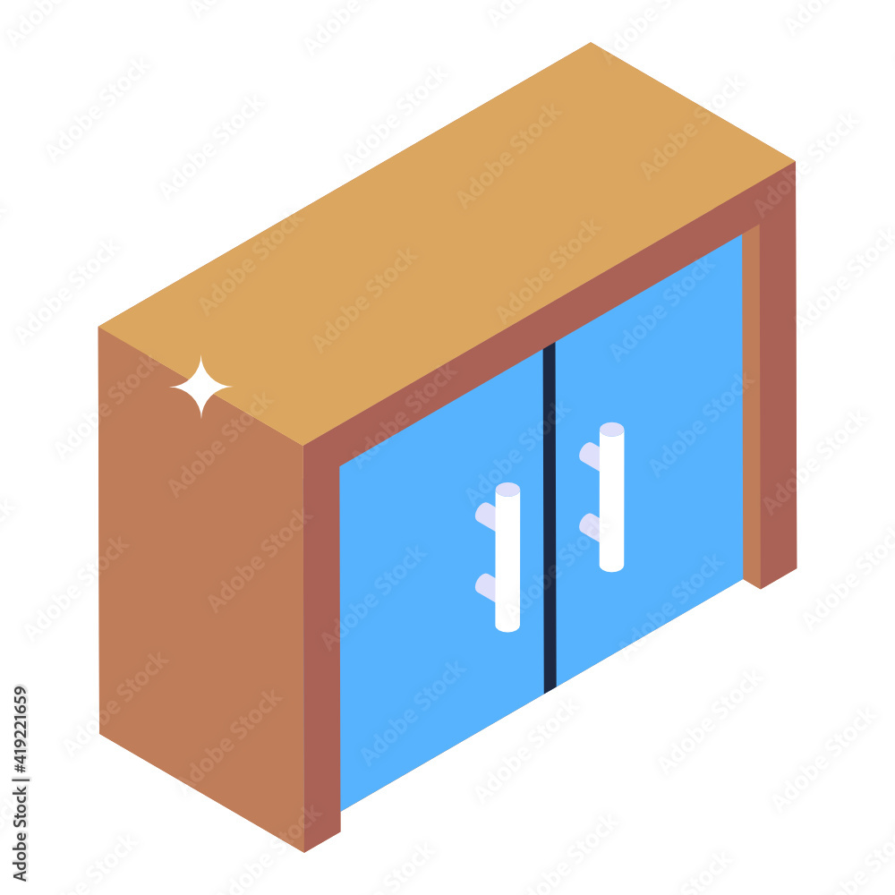 Editable isometric design of drawer table icon
Editable isometric design of drawer table icon