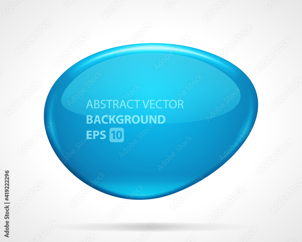 Oval abstract glass vector template background. Blue gradient plastic with bright volumetric glow with soft anti aliasing. Oval abstract glass vector template background. Blue gradient plastic with bright volumetric glow with soft anti aliasing.