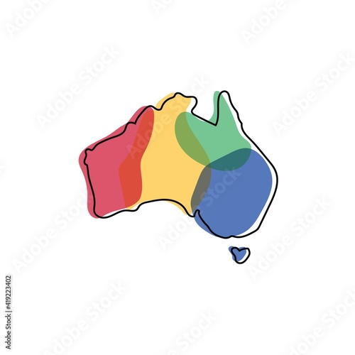 Australia map logo design illustration vector template