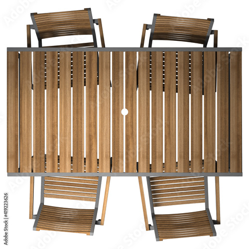 DINNER TABLE TOP VIEW - DINNER TABLE WITH CHAIRS IN PLAN