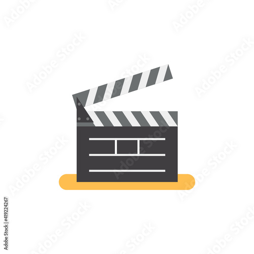 Clapper Board on white background. Vector illustration.