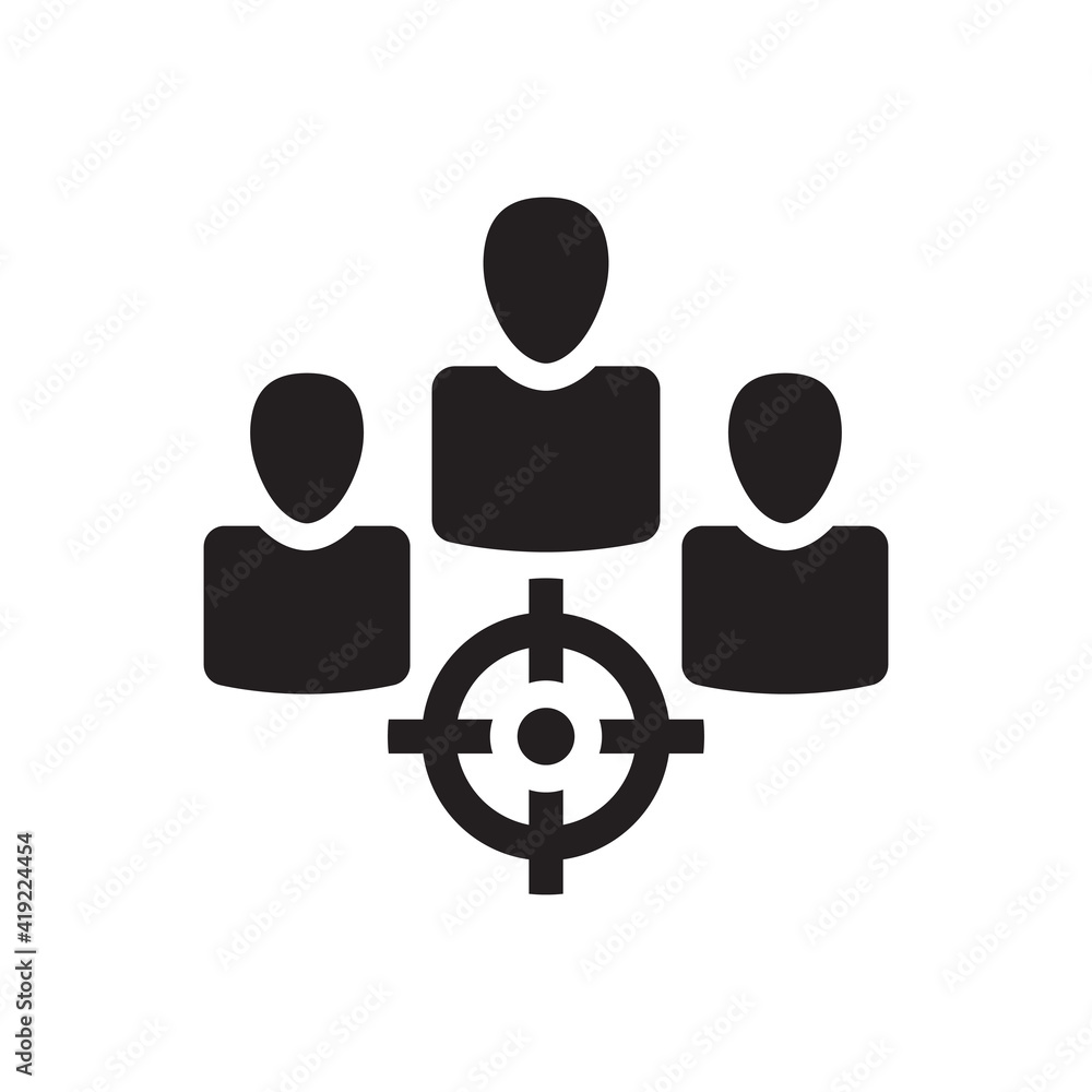 Audience target icon - customer target icon - group target Audience target icon - customer target icon - group target