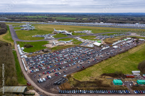 Bruntingthorpe airfield and proving ground in Leicester united kingdom. Aircraft boneyard, old aeroplane storage