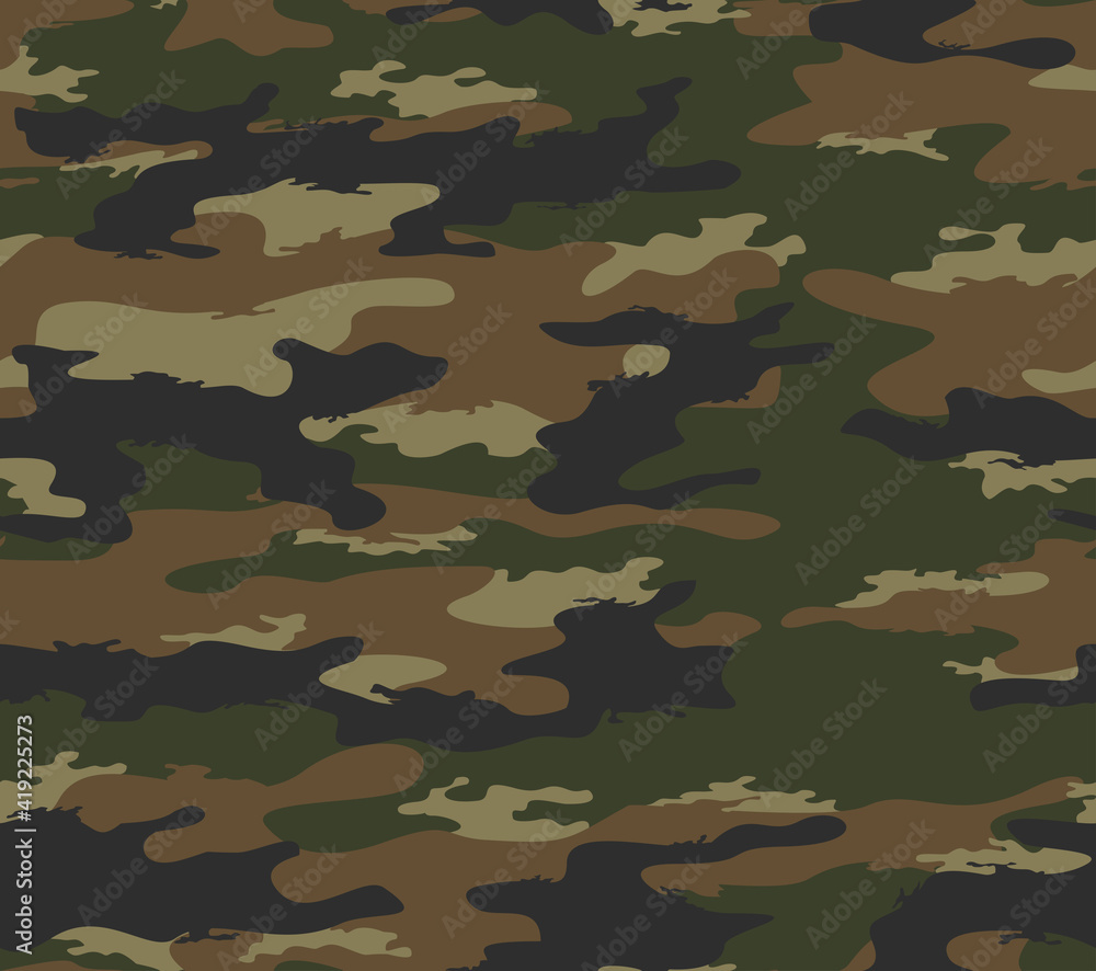 Fototapeta premium Forest camouflage modern vector pattern, camouflage background