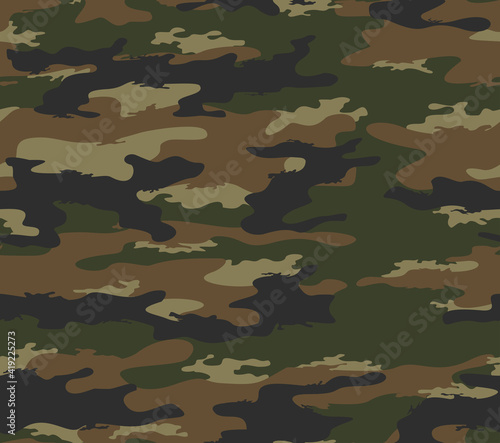 Forest camouflage modern vector pattern, camouflage background