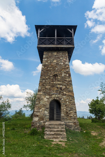 View tower on Martacky vrch in Javorniky mountains in Slovakia