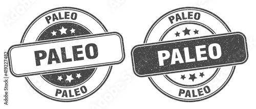 paleo stamp. paleo label. round grunge sign