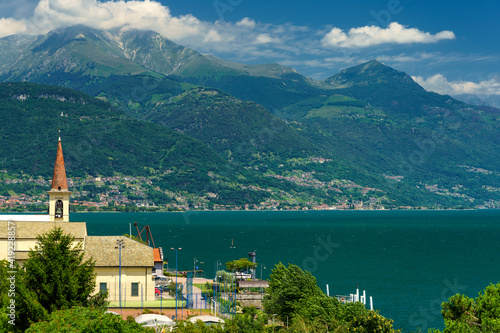 The lake of Como (Lario) at Dongo, Italy