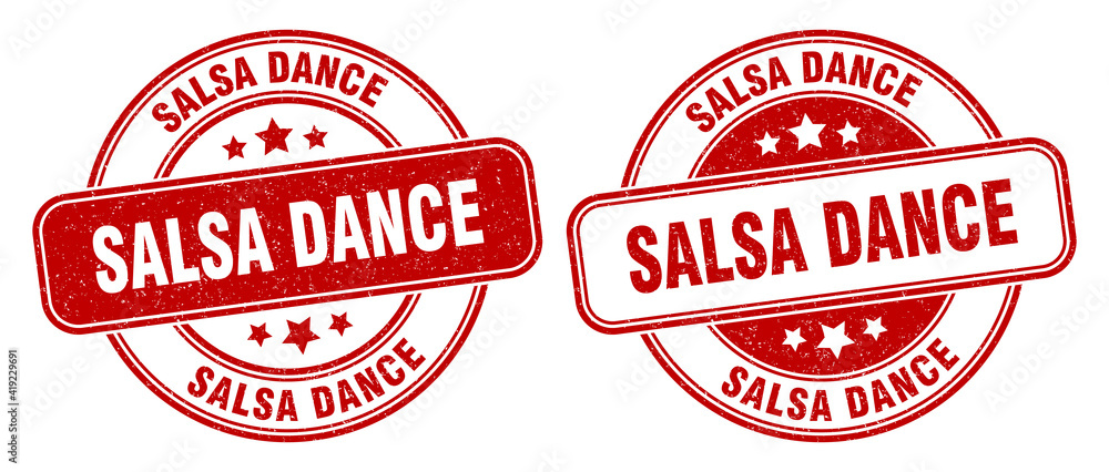 salsa dance stamp. salsa dance label. round grunge sign salsa dance stamp. salsa dance label. round grunge sign