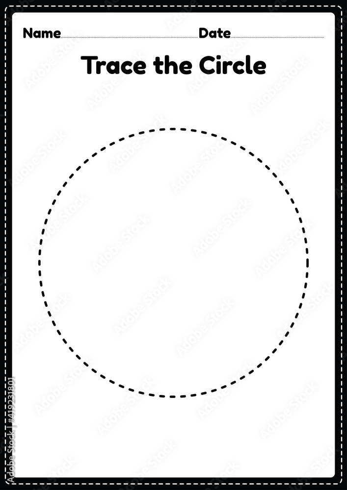 Trace The Circle Worksheet For Kindergarten And Preschoolers Kids For