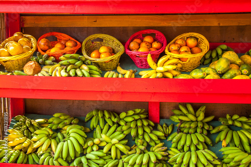 Billede på lærred USA, Hawaii, Kauai, fruit stand along the road
