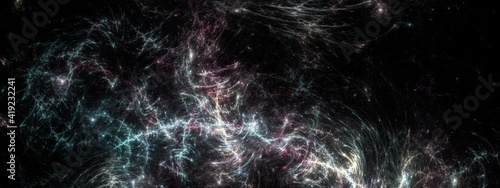 Banner Star field background . Starry outer space background texture . Colorful Starry Night Sky Outer Space background. 3D illustration