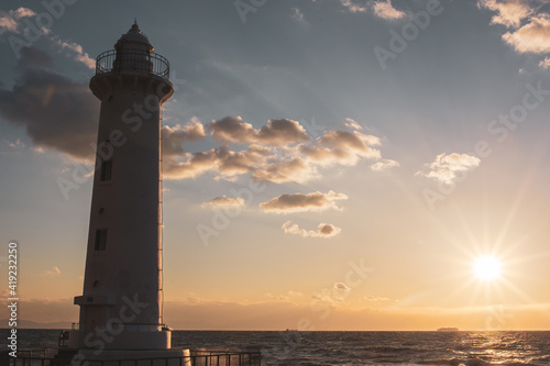 Noma Lighthouse at sunset in Mihama Aichi Japan