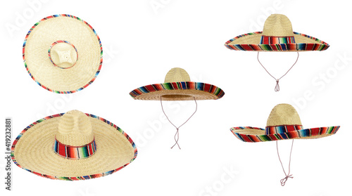 Mexican Sombreros isolated on a white background.