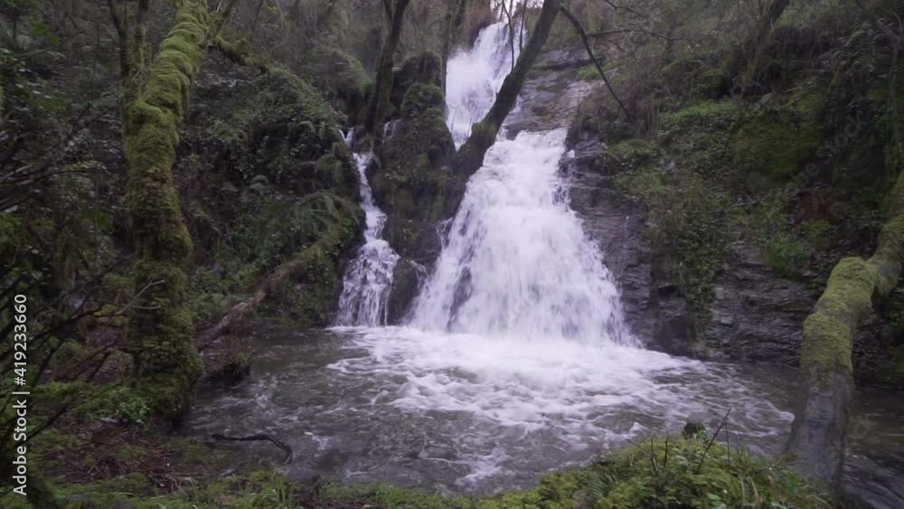 Waterfall landscape in winter. Water concept. Waterfall landscape in winter. Water concept.