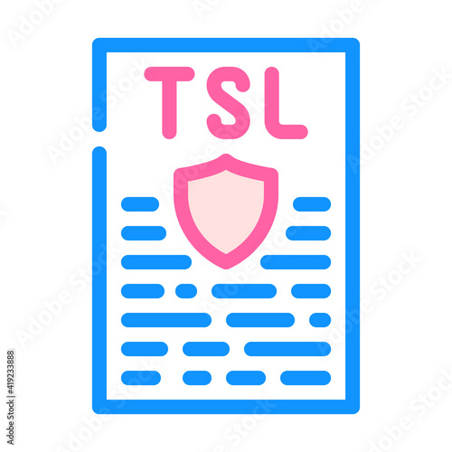 tsl protocol color icon vector illustration line