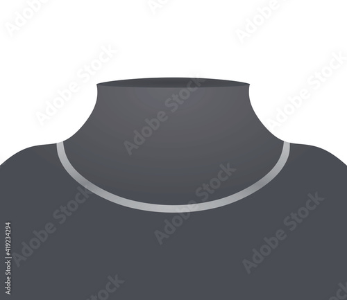 Mannequin silhouette with necklace, vector