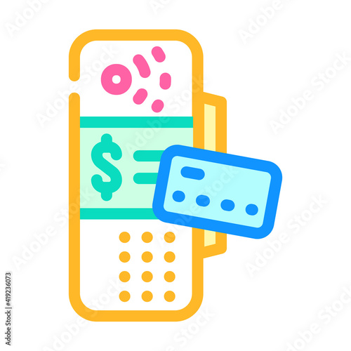 electronic terminal for payment color icon vector illustration